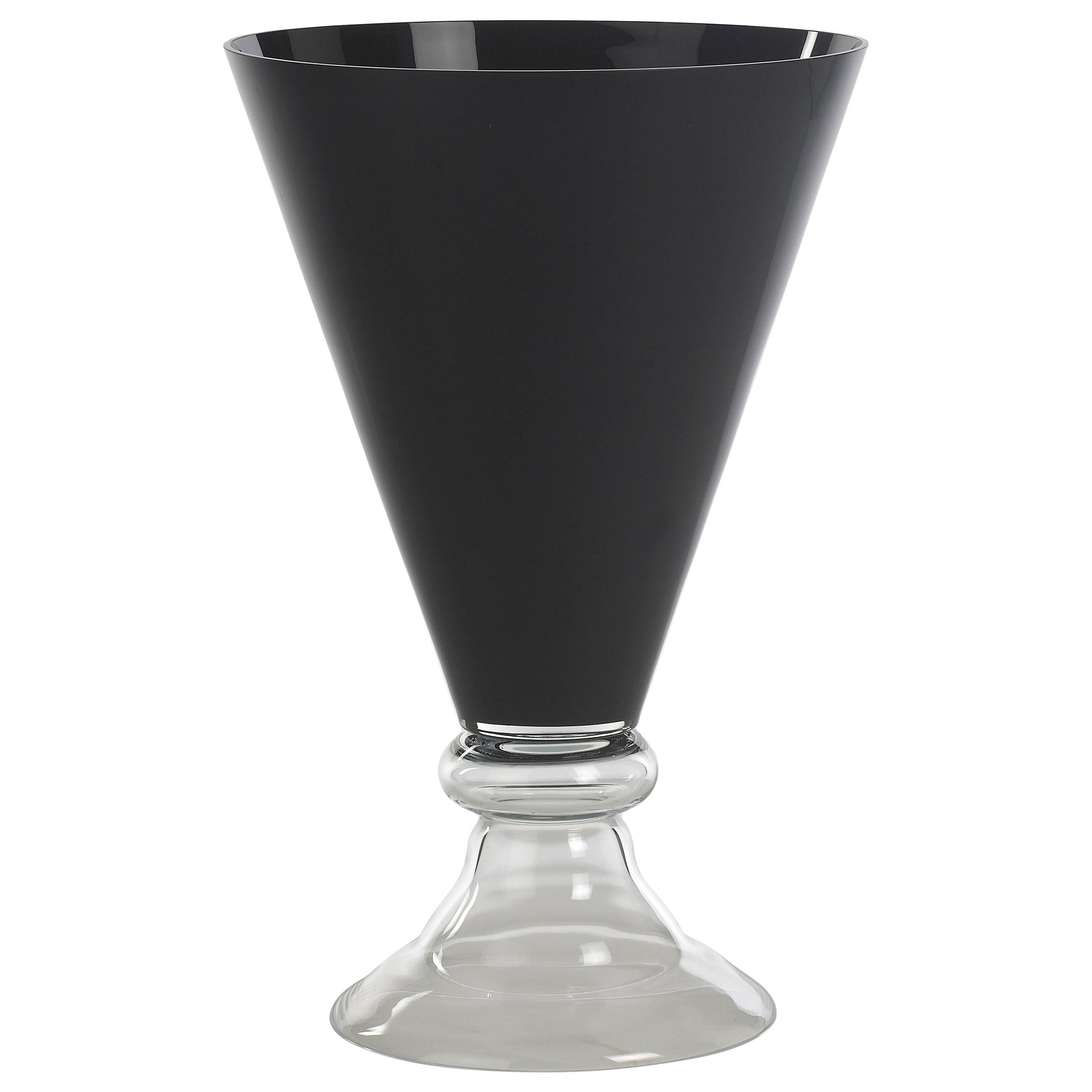 Bowl New Romantic, Black Color, in Glass, Italy For Sale