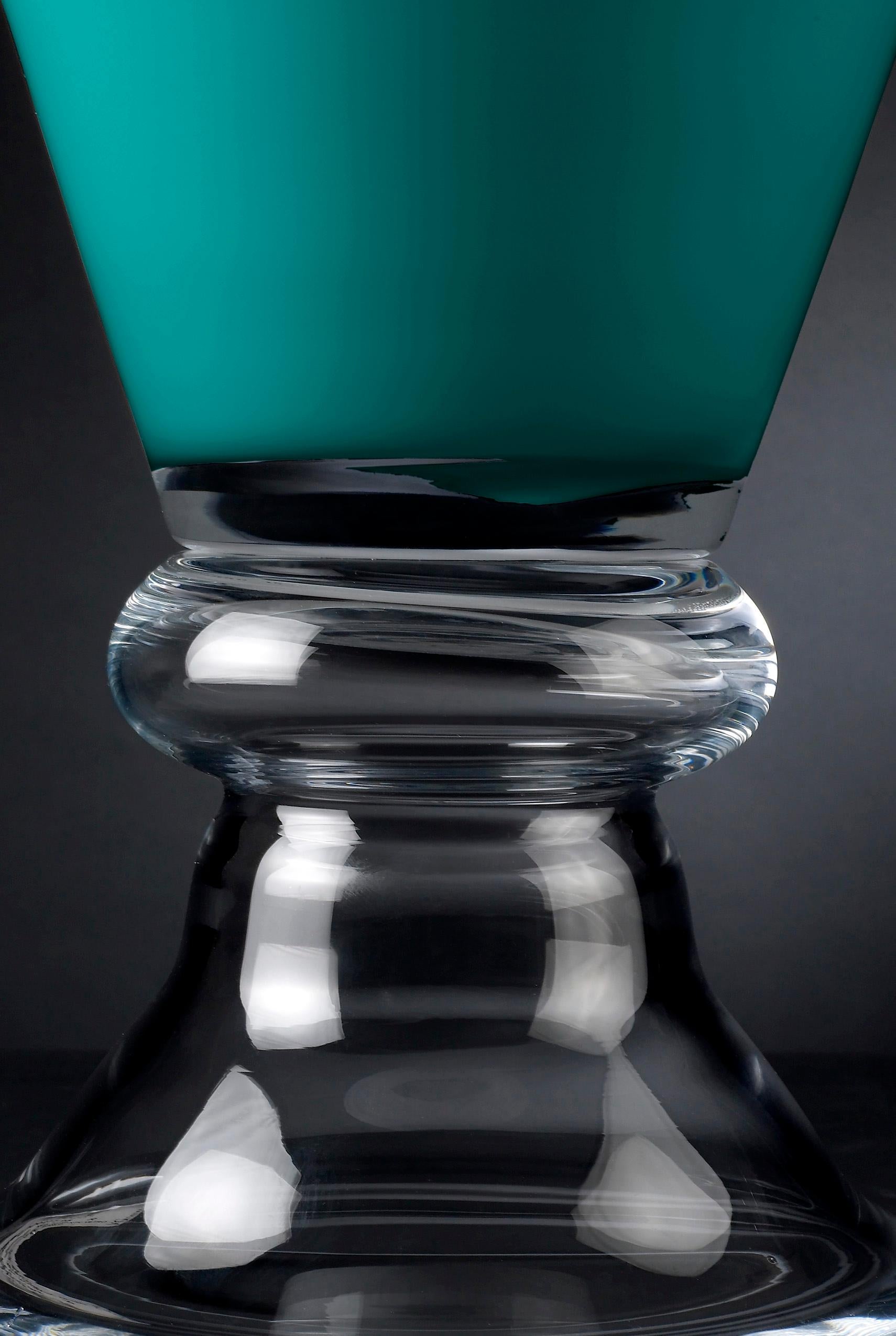 Moderne Bol New Romantic:: couleur vert lagon:: en verre:: Italie en vente