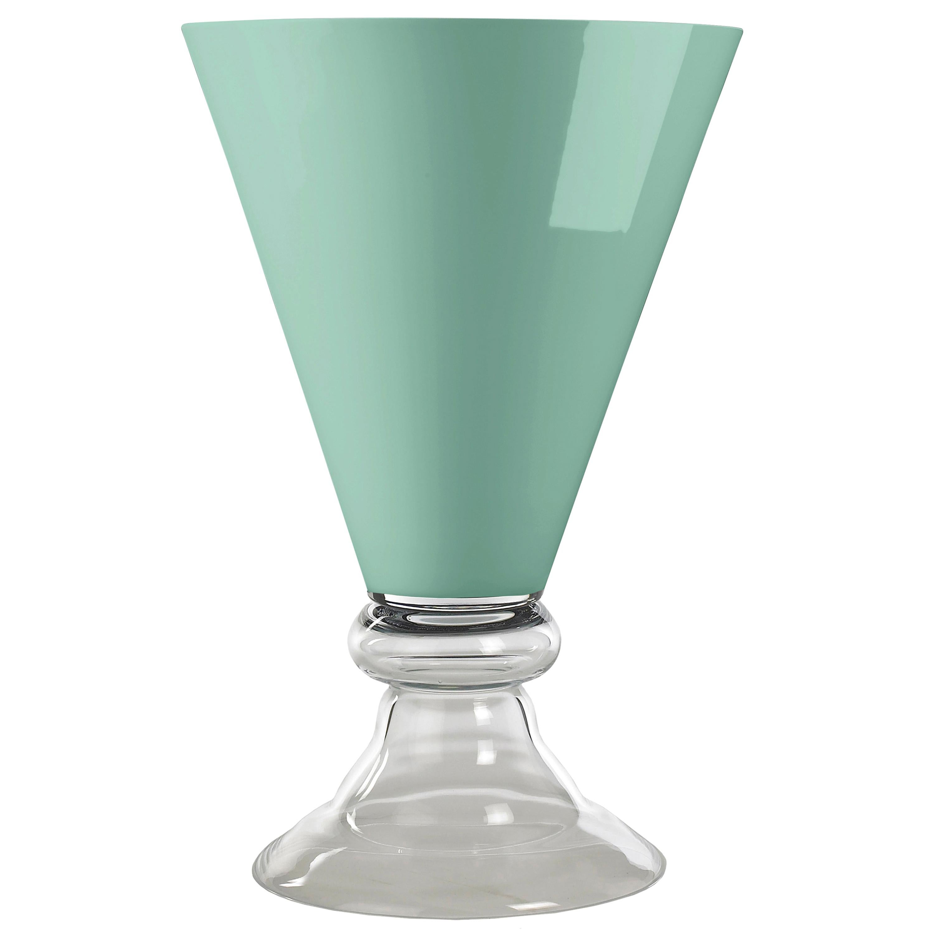 Bowl New Romantic, Neo Mint Color, 2020 Trend, in Glass, Italy For Sale