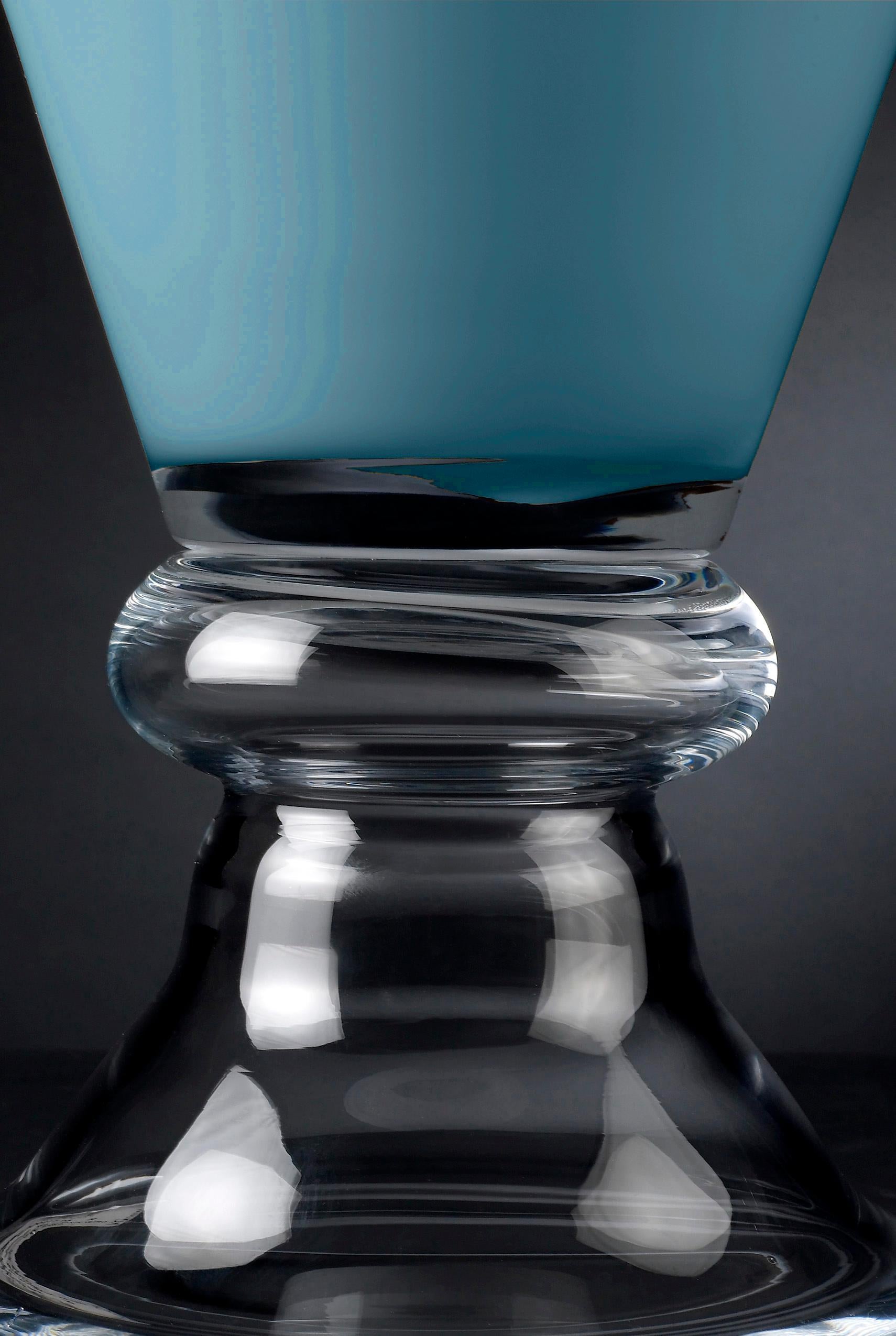 Modern Bowl New Romantic, Purist Blue Color, 2020 Trend, in Glass, Italy For Sale
