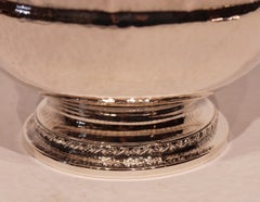 Bowl on Feet of Hallmarked Silver and Simply Decorated