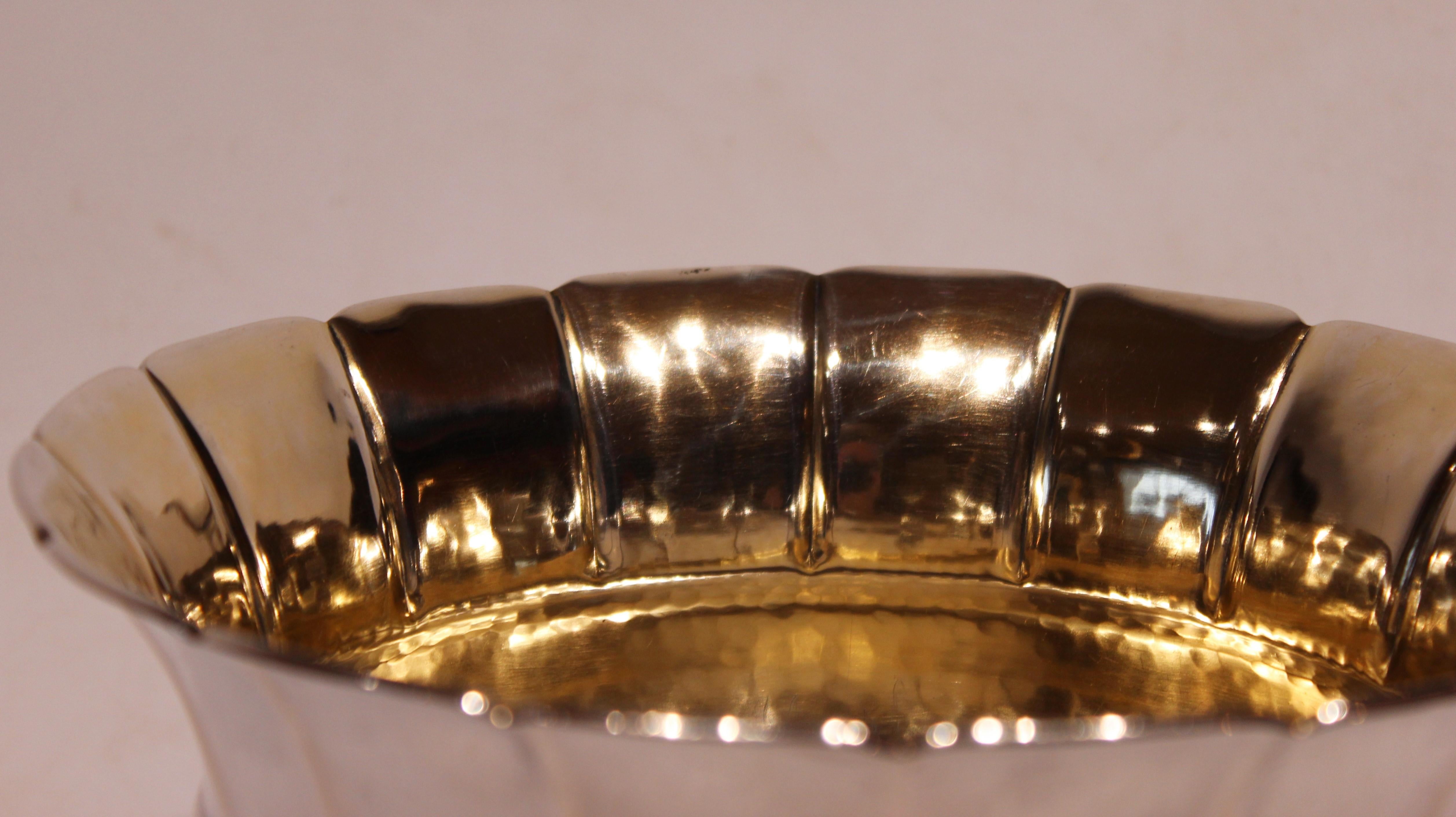 Danish Bowl on Feet of Hallmarked Silver and Simply Decorated For Sale