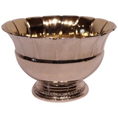 Vintage Bowl on Feet of Hallmarked Silver and Simply Decorated