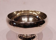Bowl On Foot Made In Hallmarked Silver & Simply Decorated