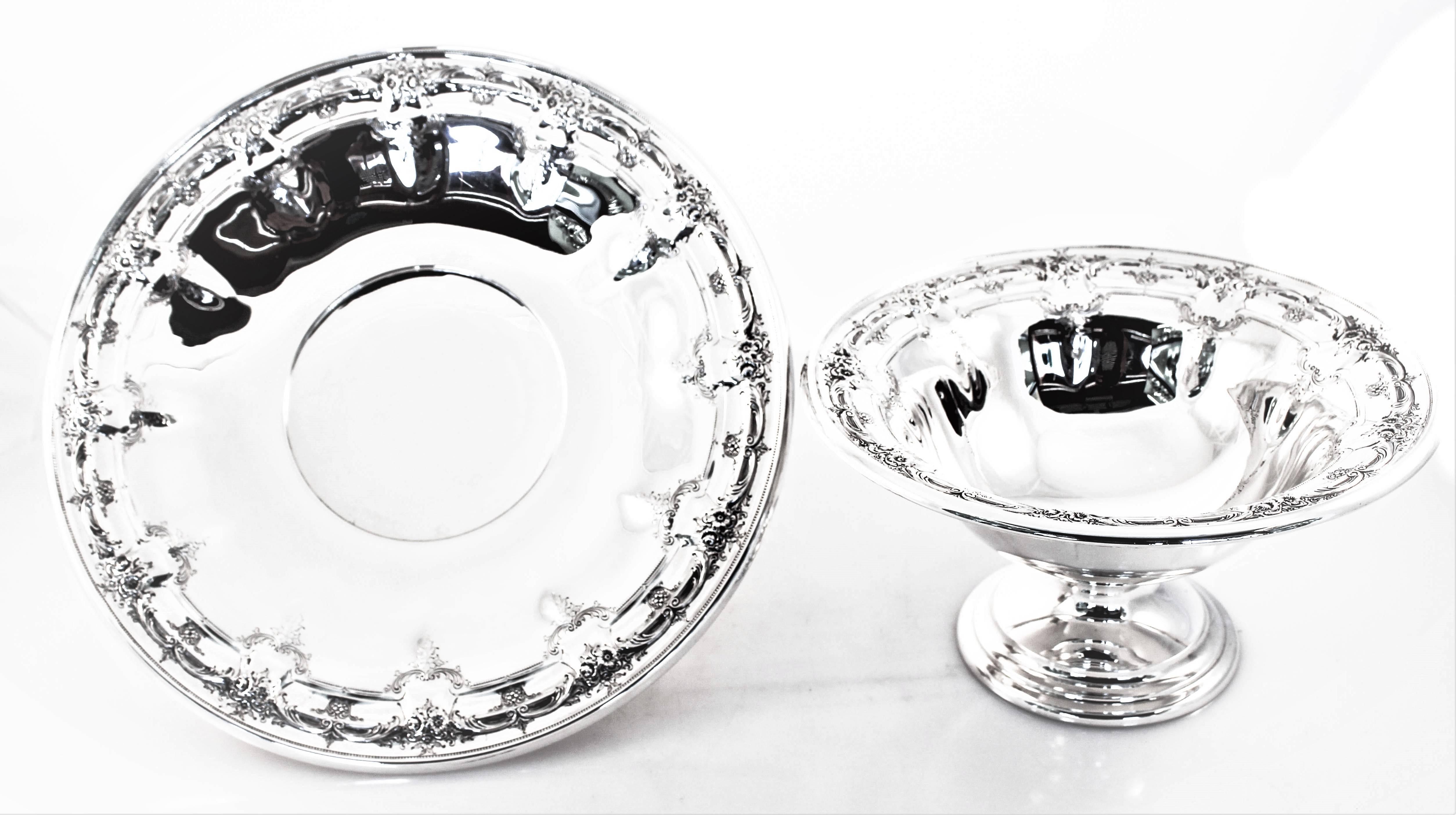 This fabulous duo is yours for the taking. A large tray on pedestal and the matching bowl on a pedestal. Used together or separately there is so many functions. For example, fill the bowl with grapes and put hors d’oeuvres around the tray or you can