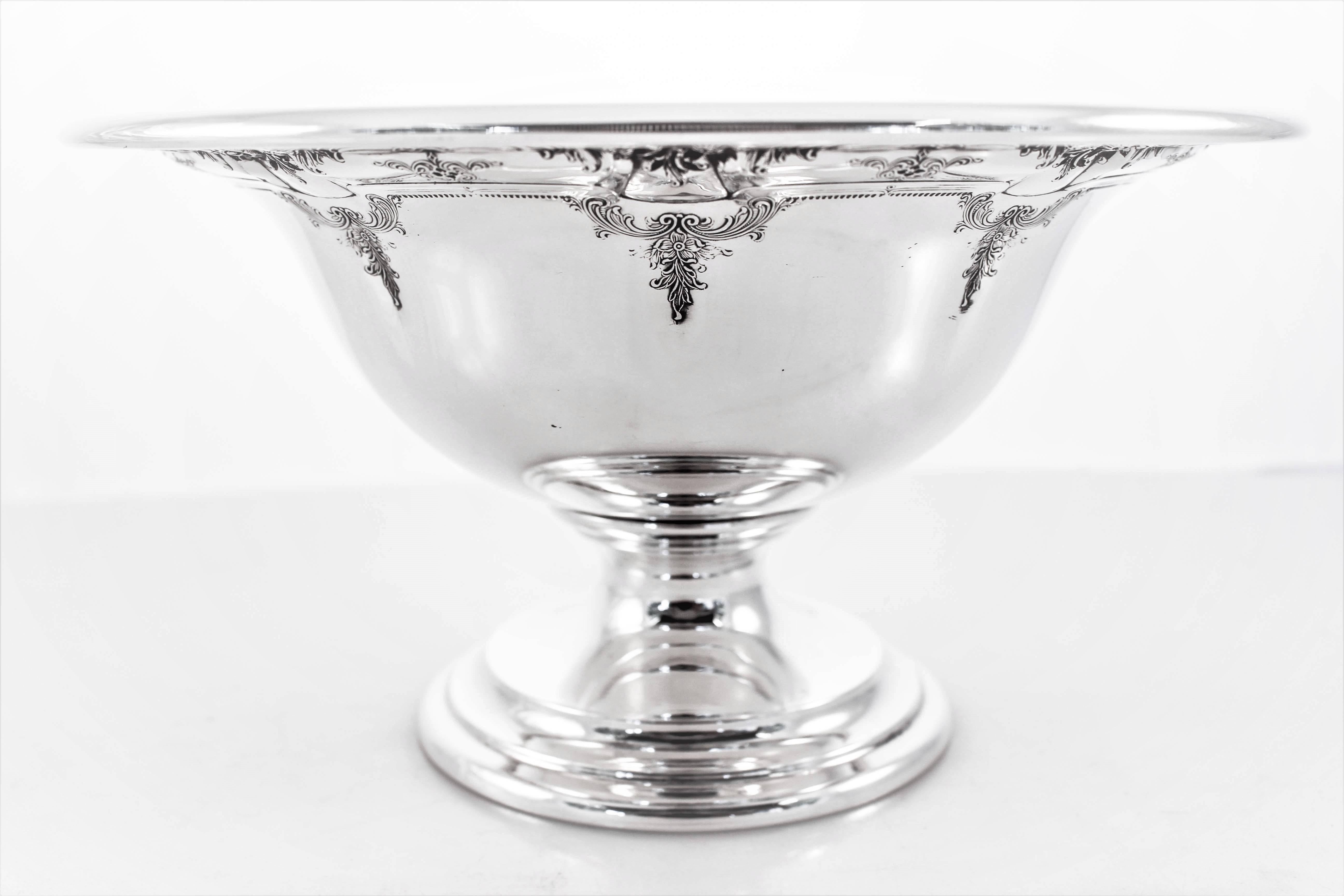 Sterling Silver Bowl on Pedestal with Under-Tray