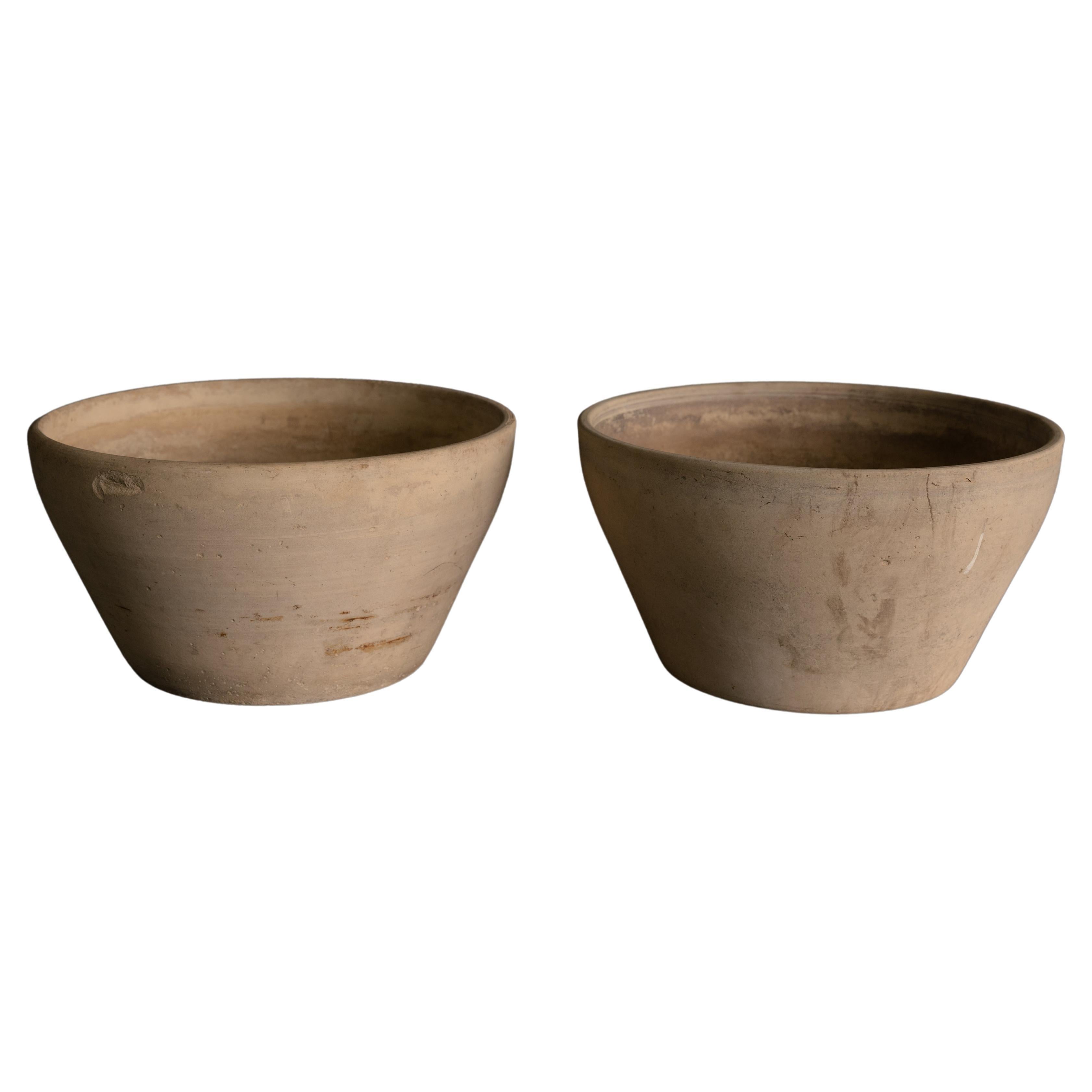 Bowl Planters in Bisque by Lagardo Tackett for Architectural Pottery