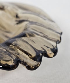 Bowl Pocket Emptier Murano Glass Amber Mid-Century Design Italian 70s