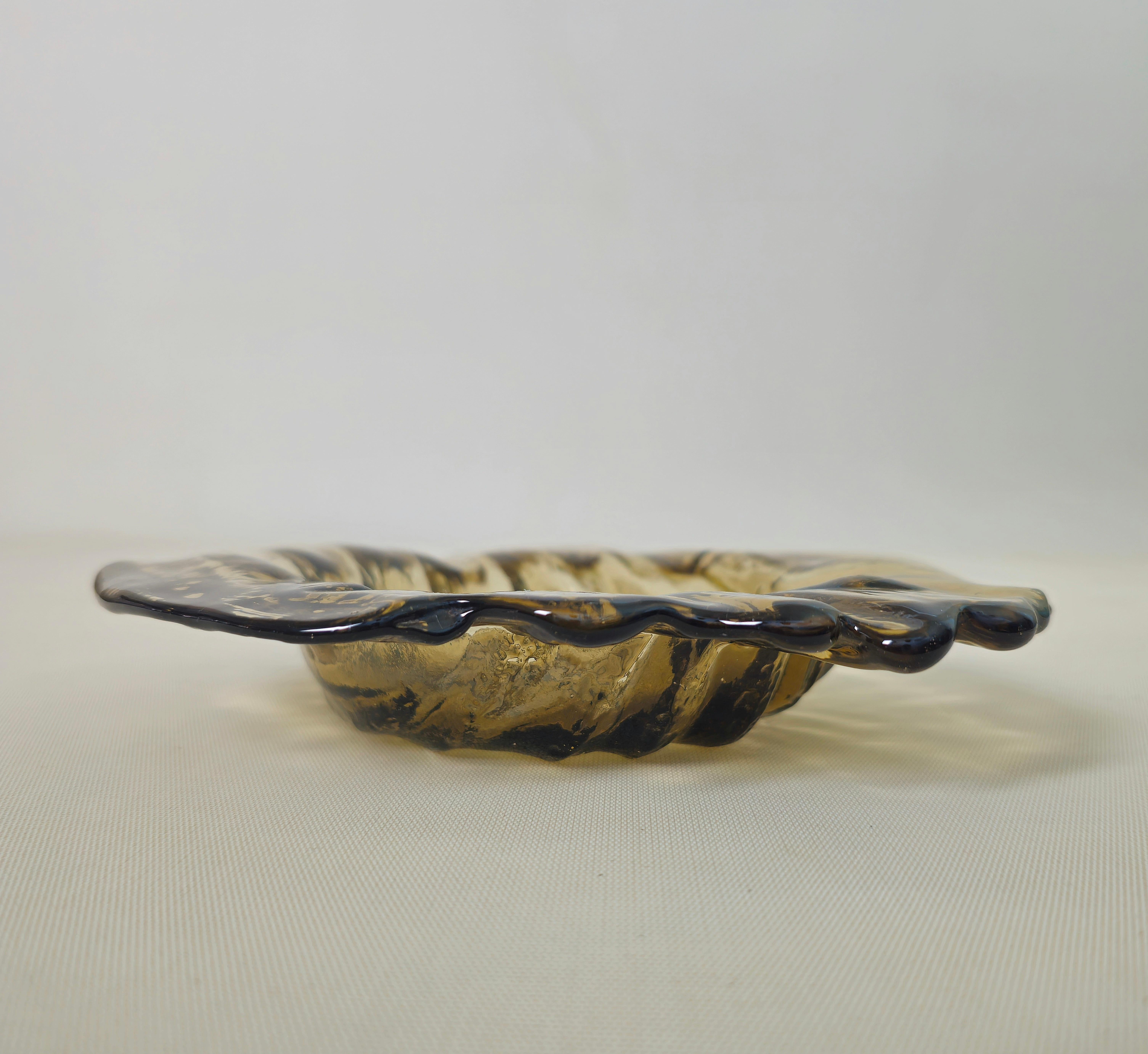 Bowl Pocket Emptier Murano Glass Amber Mid-Century Design Italian 70s For Sale 1