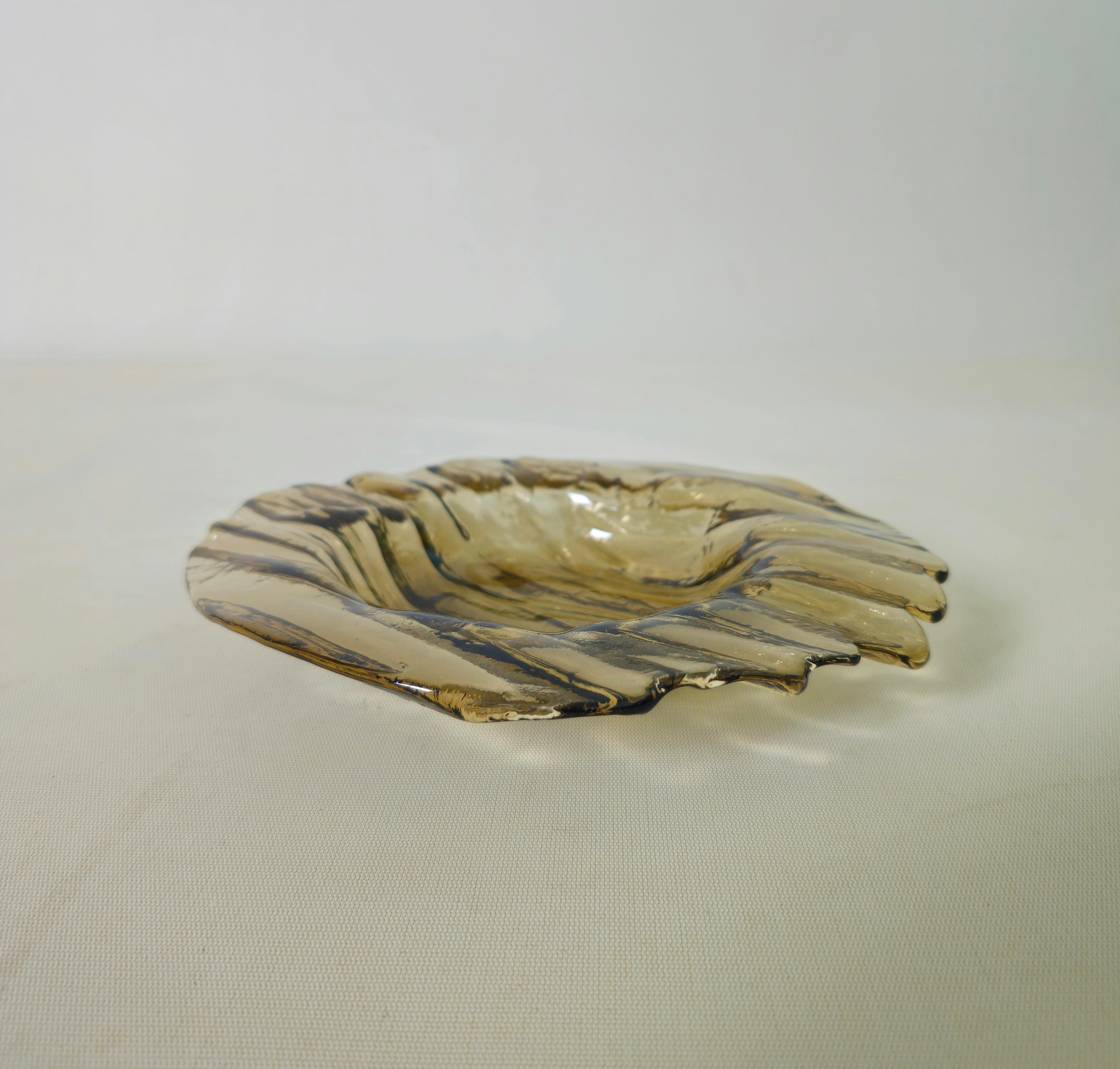 Bowl Pocket Emptier Murano Glass Amber Mid-Century Design Italian 70s For Sale 2