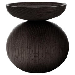 Vase en forme de bol en Oak Oak teinté noir par Applicata