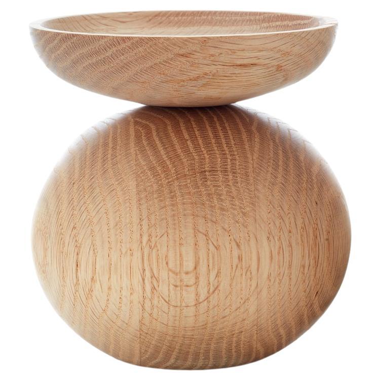 Bowl Shape Oak Vase by Applicata For Sale