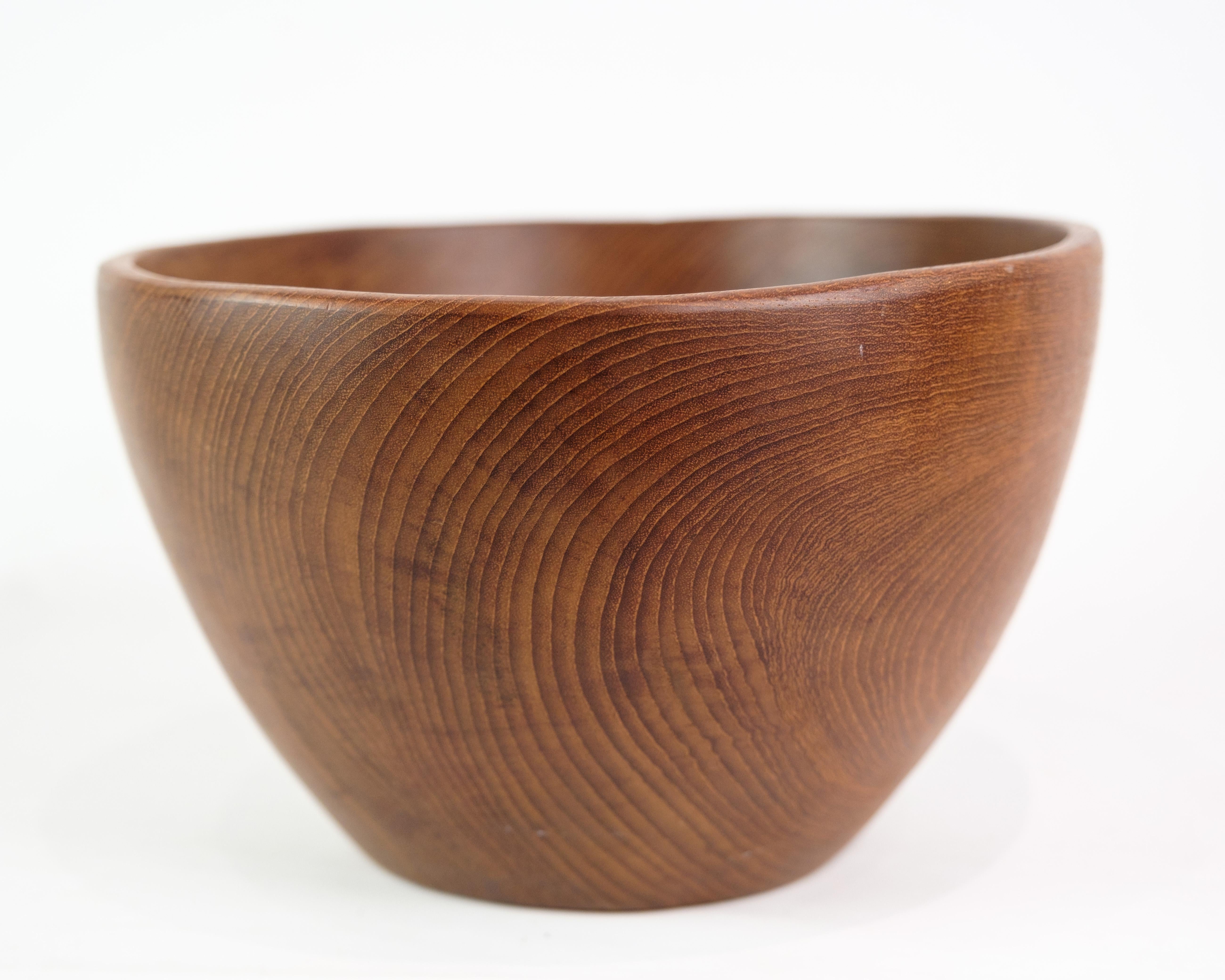 Mid-Century Modern Bowl Made In Teak, Danish Design From 1960s For Sale