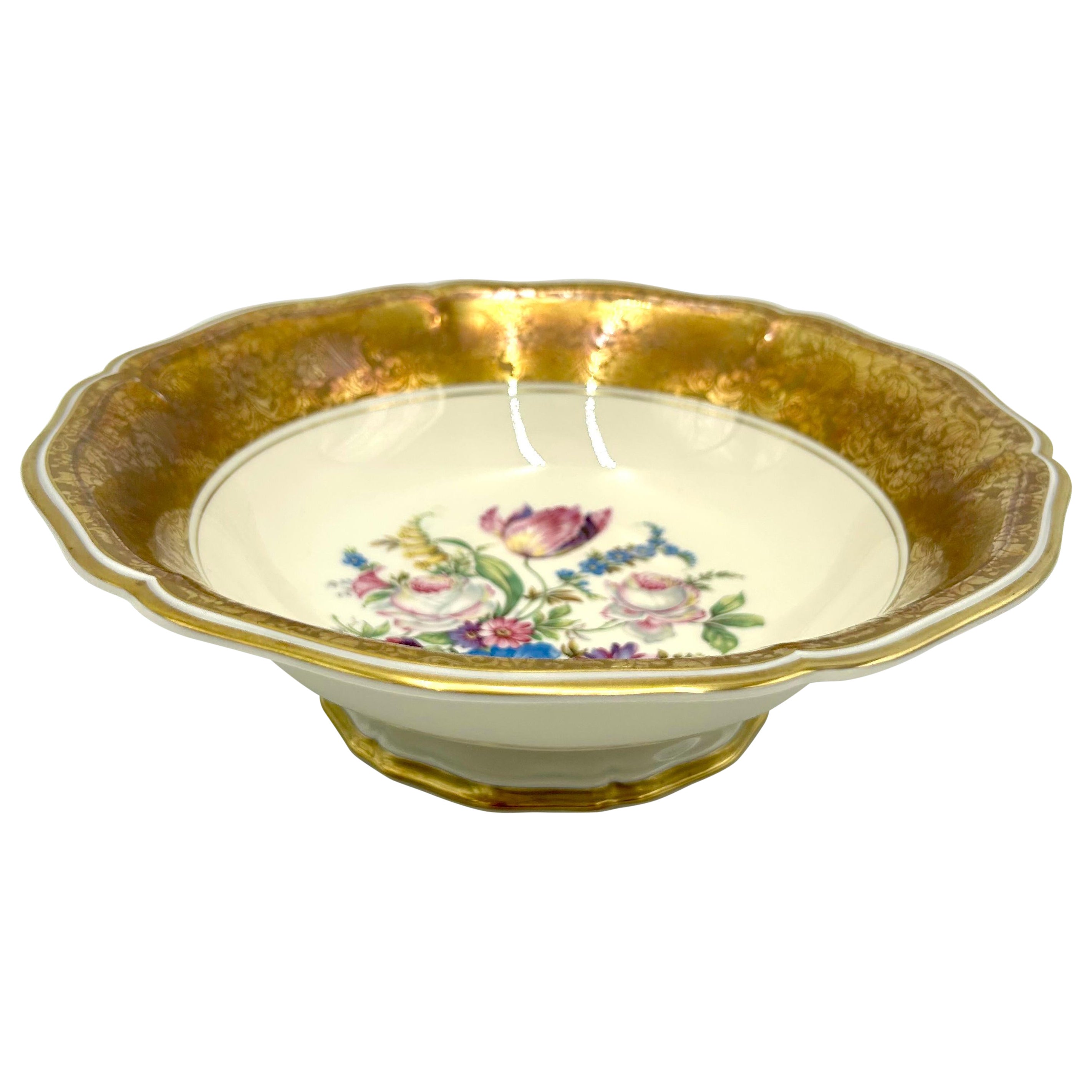 Schale mit Vergoldung, Rosenthal Chippendale, Deutschland, 1940er Jahre.