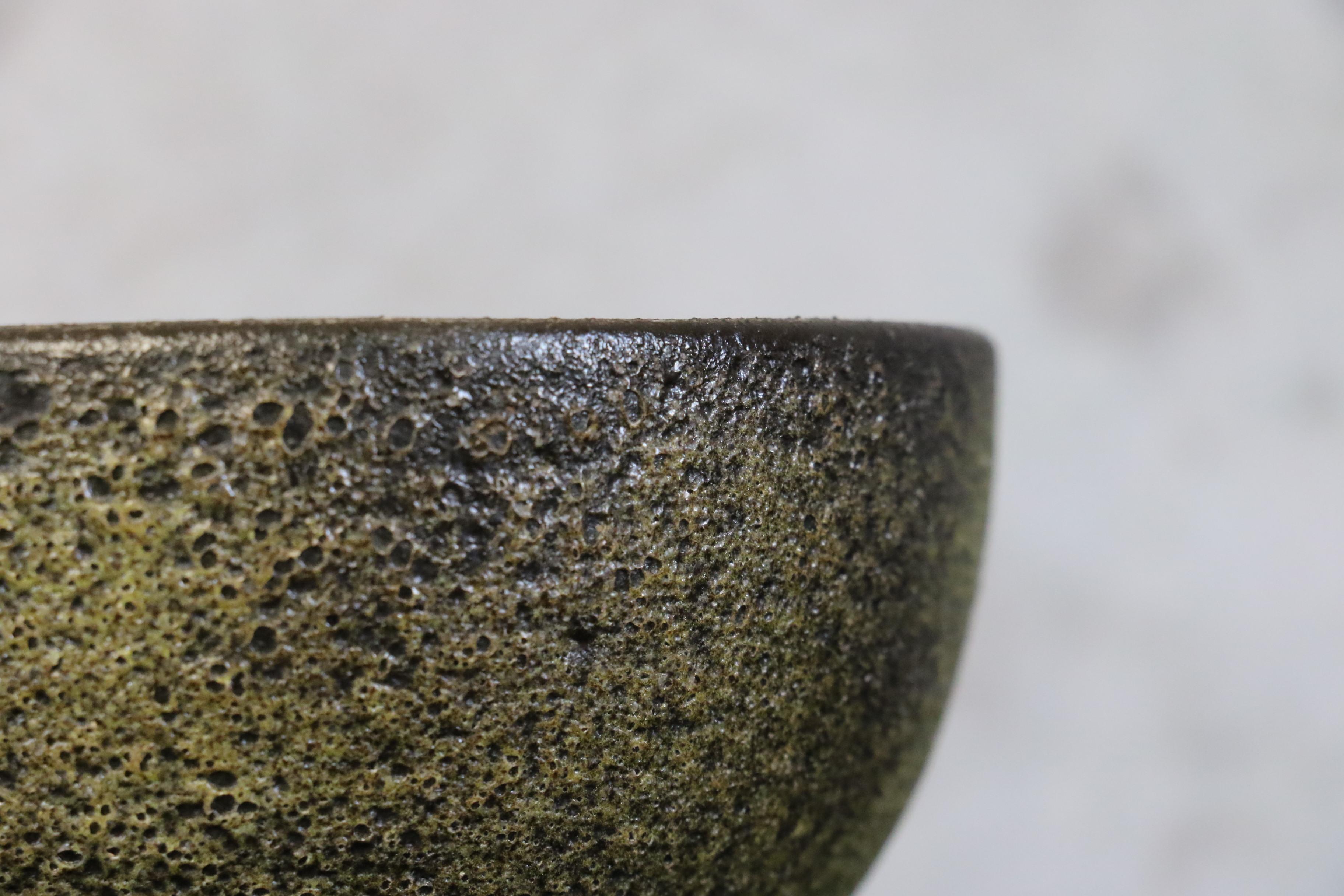 Ceramic Bowl with Lava Glaze, Attributed to James Lovera, 1970 For Sale
