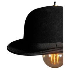 Bowler Hat Pendant Lamp, Vintage English Decorative Style