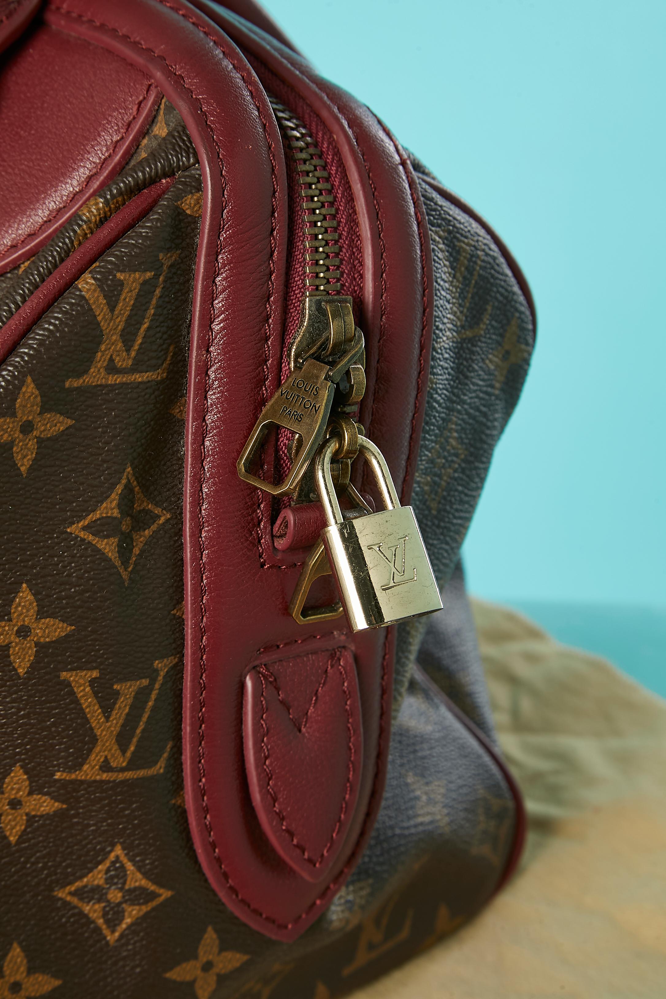 Bowling bag with monogram and burgundy leather Louis Vuitton 2011-2012 In Excellent Condition For Sale In Saint-Ouen-Sur-Seine, FR