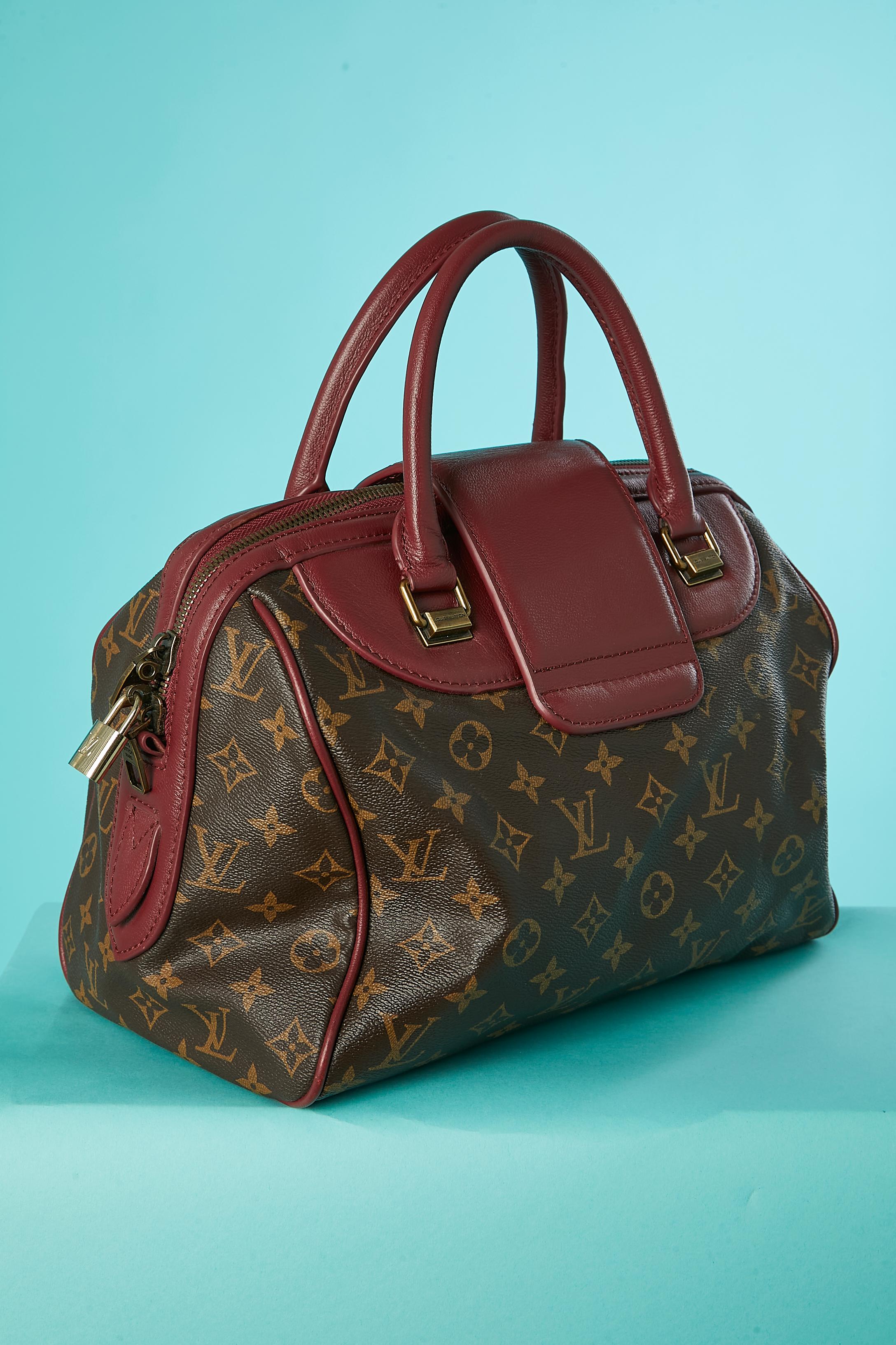 Women's Bowling bag with monogram and burgundy leather Louis Vuitton 2011-2012 For Sale