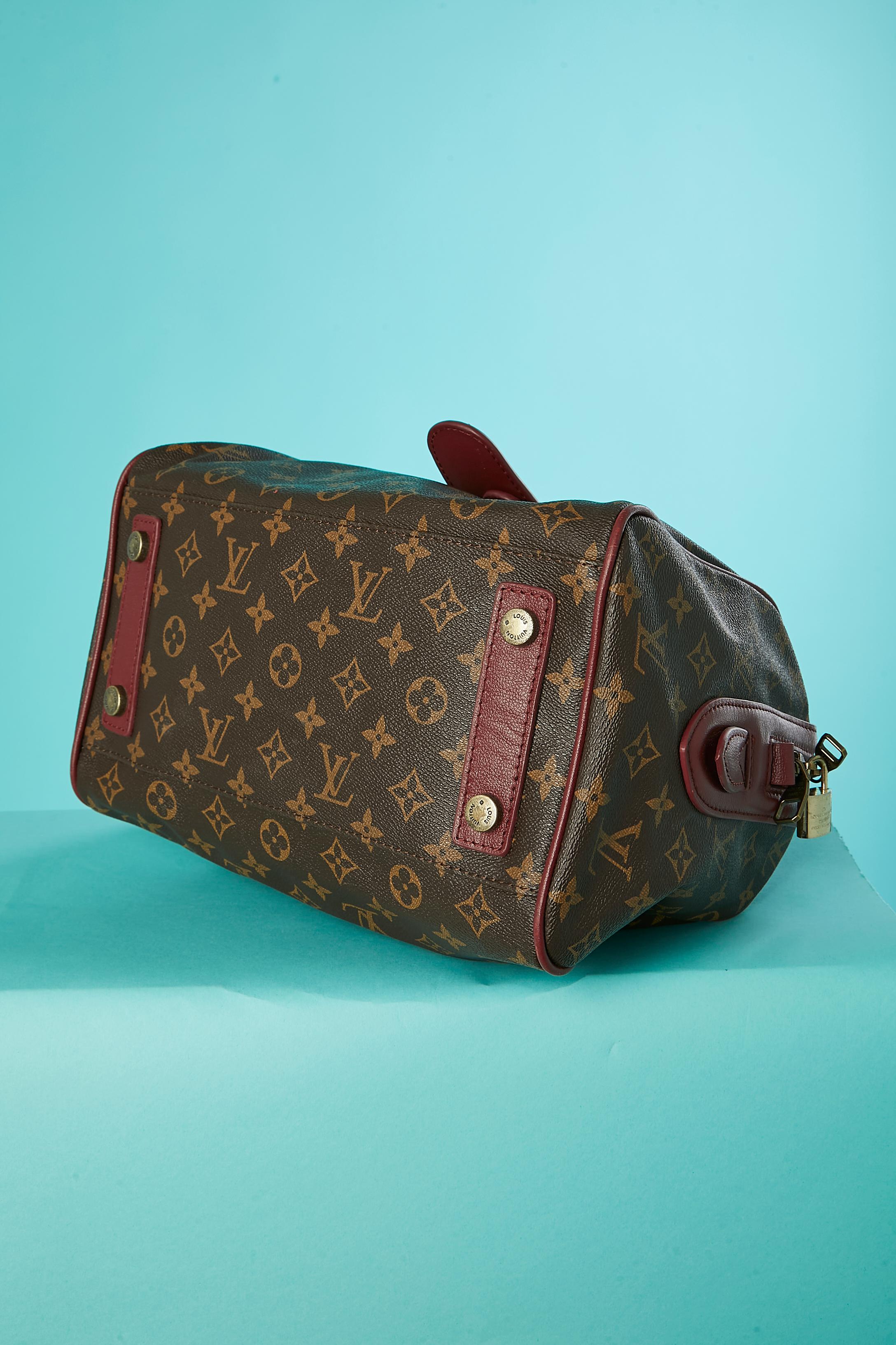Bowling bag with monogram and burgundy leather Louis Vuitton 2011-2012 For Sale 1