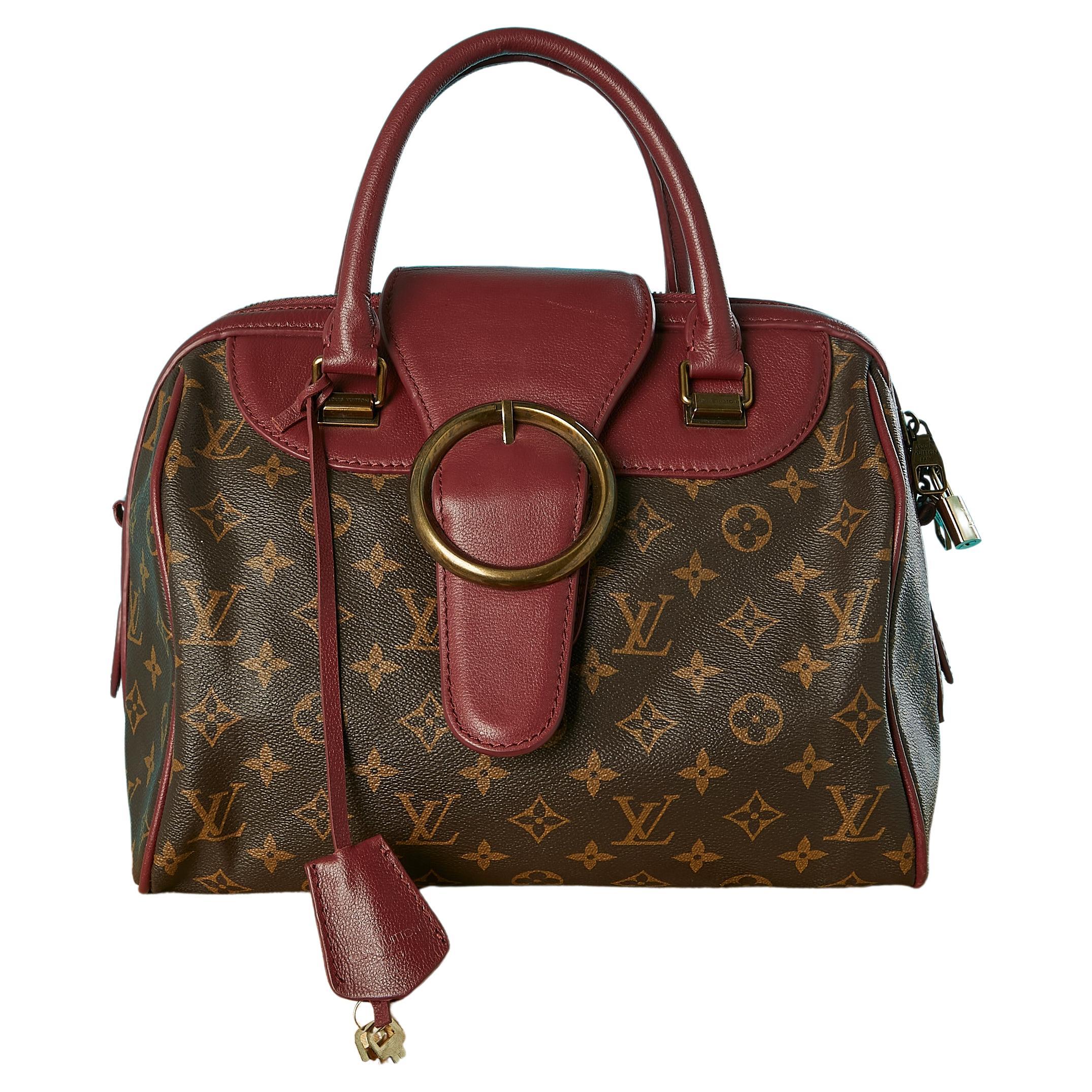 Bowling bag with monogram and burgundy leather Louis Vuitton 2011-2012 For Sale