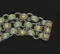 Handmade Three-Row Laurel Leaf Bracelet