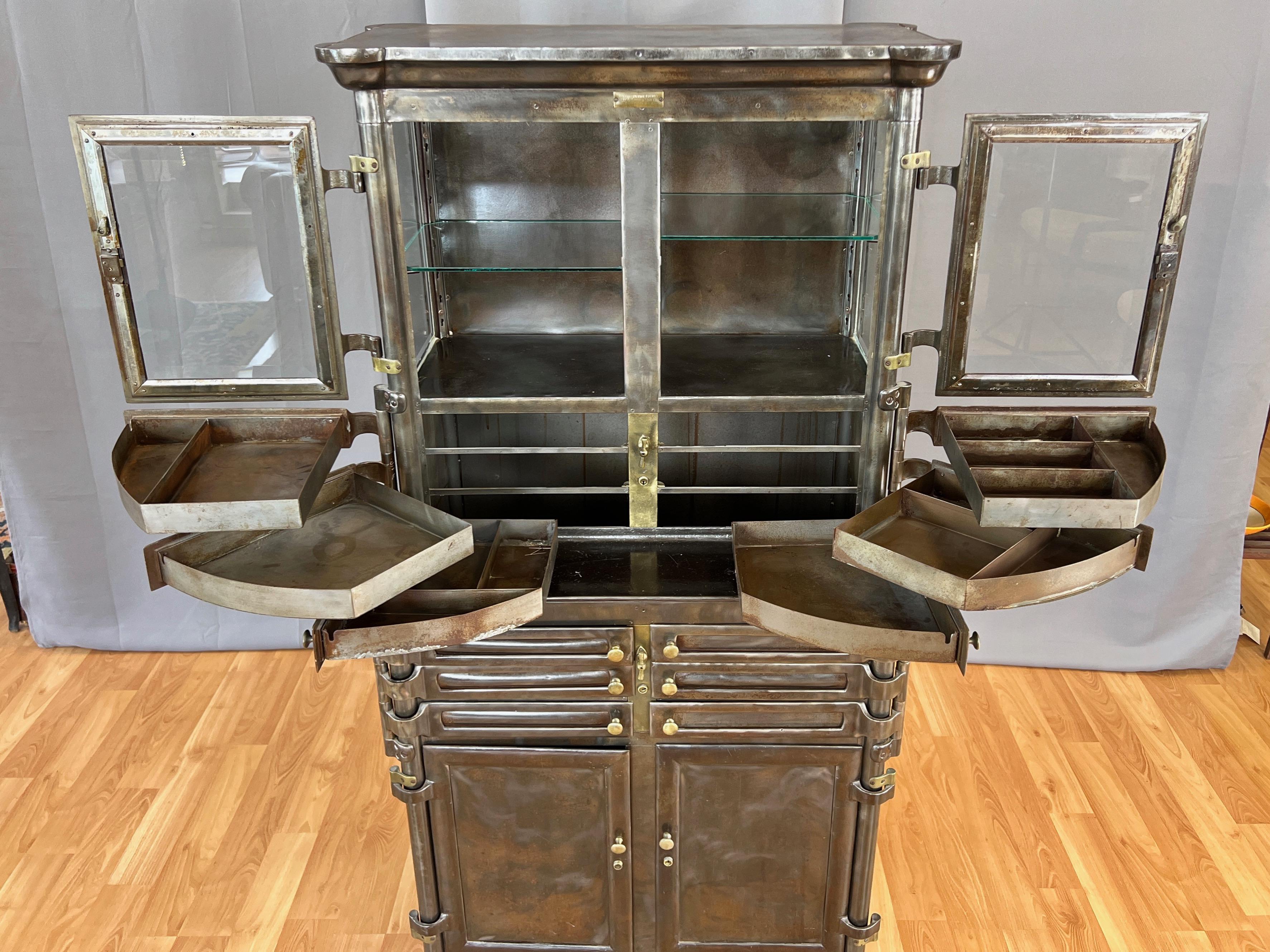 American Bown Steel Aseptic Dental Cabinet by Lee S. Smith & Son w/ Twelve Drawers, 1909