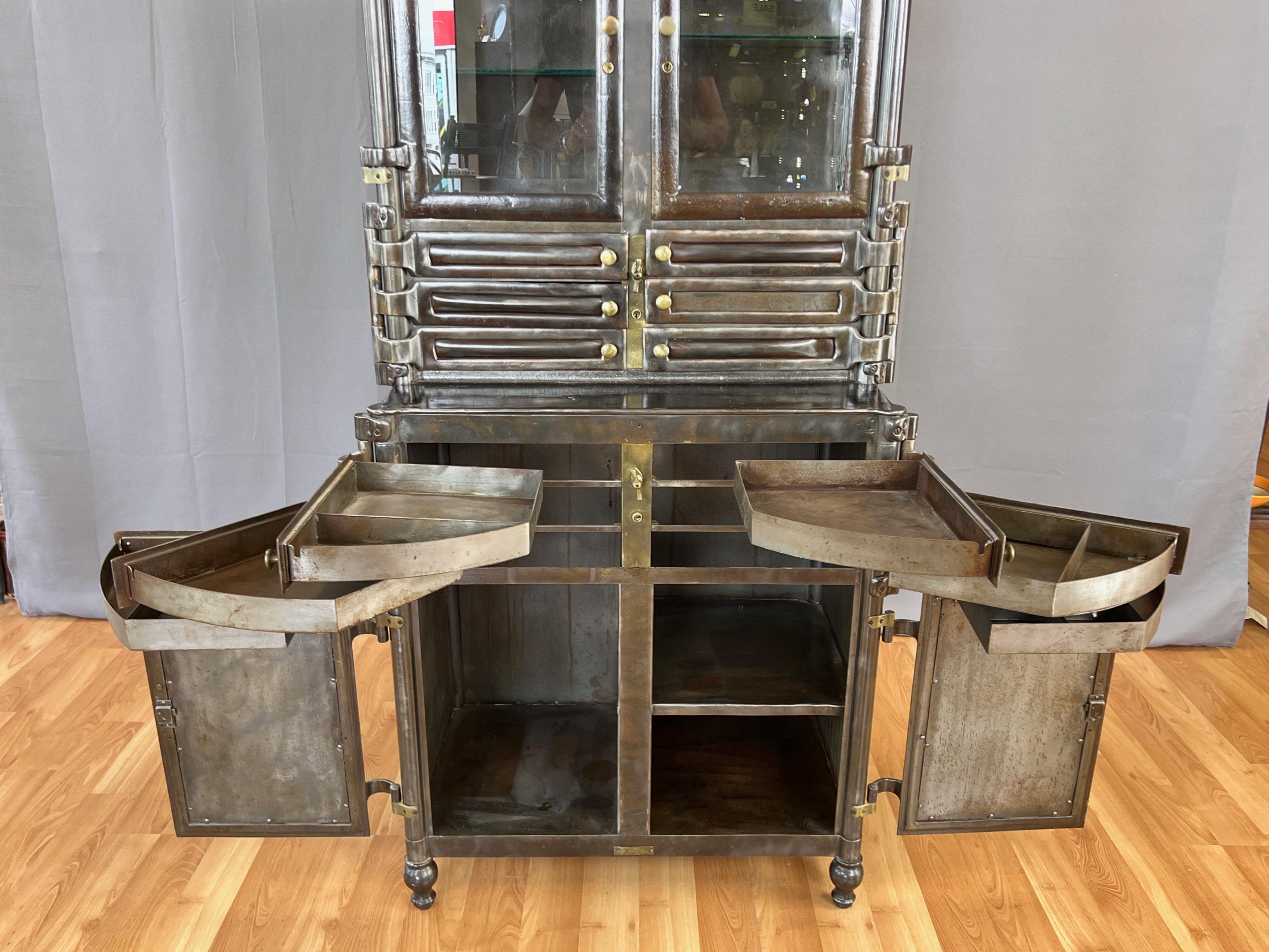 Bown Steel Aseptic Dental Cabinet by Lee S. Smith & Son w/ Twelve Drawers, 1909 In Good Condition In San Francisco, CA