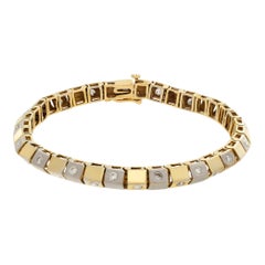 Box 18k white & yellow gold link bracelet