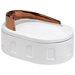 22:15 _ White Ceramic and Copper Details Handcrafted Jewelry Box
