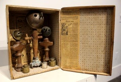 Box Assemblage Sculpture Consisting of Antique Found Objects by Jean Vacher