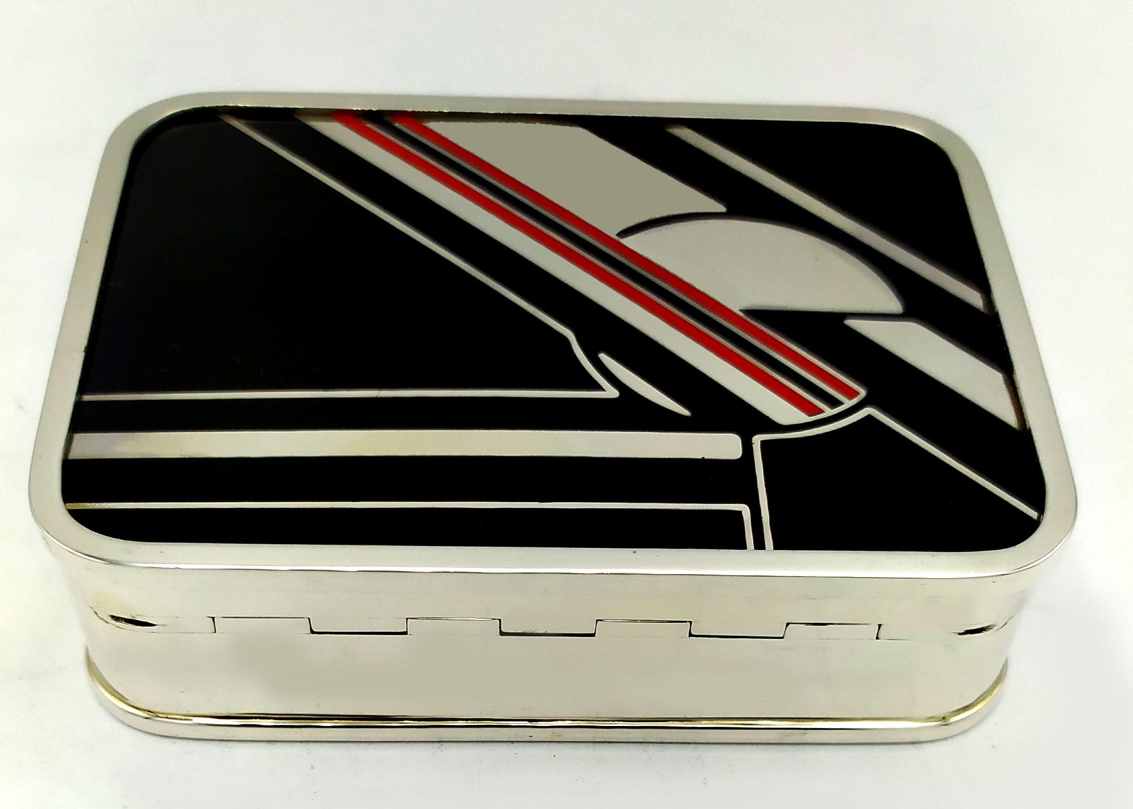 Box Black Red and White Art Deco style designed for Cartier USA Salimbeni  In Excellent Condition For Sale In Firenze, FI
