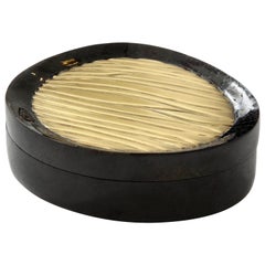 Box, Black Sea Shell and Brass Box, Decorative Box, Contemporary, Organic Shape