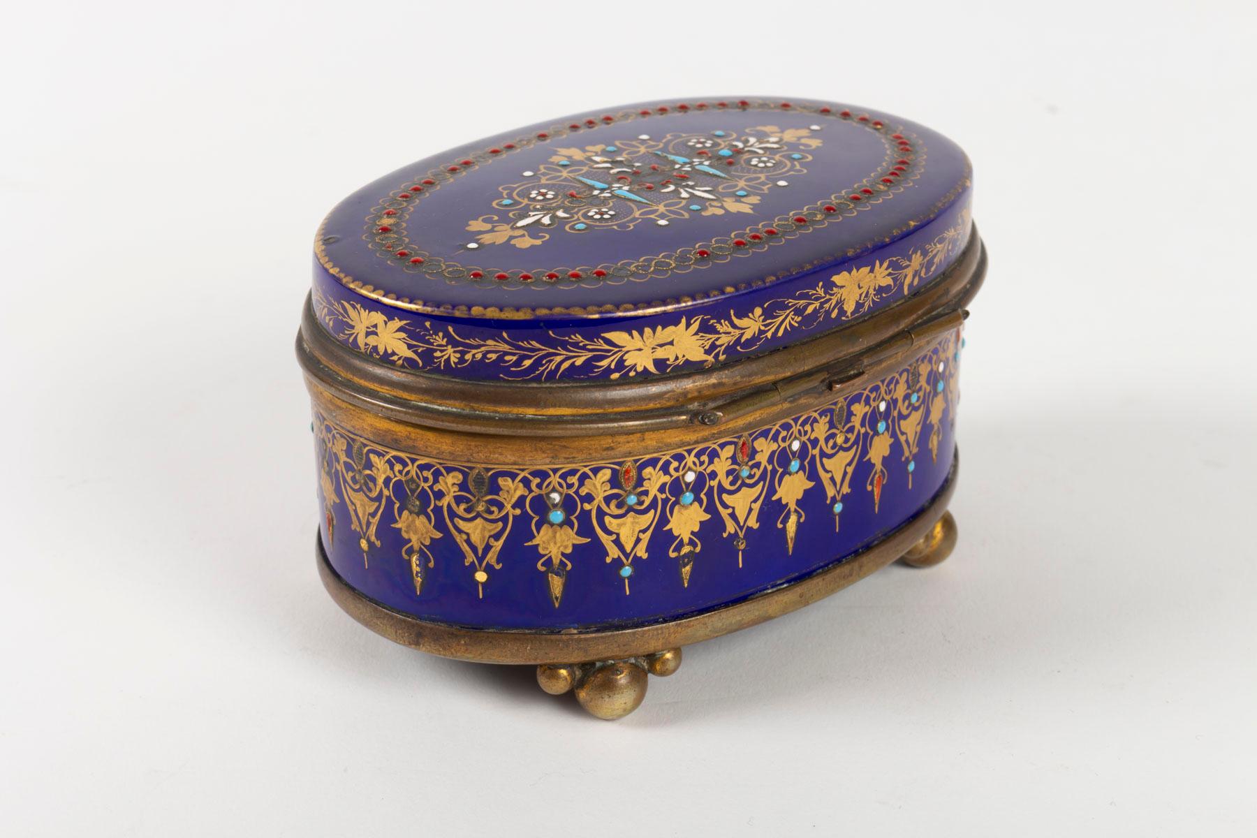 Box, Box 19th Century, Napoleon III Period, Porcelain and Brass Mounting 5