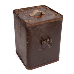 Box Brown Painted Chest Storage WW1 or WW2 50cm 19 1/2" Square 66cm 26" High
