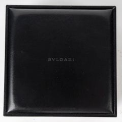 Box, Bulgari Watch Case, Black Leather with Cardboard Box, 1990.