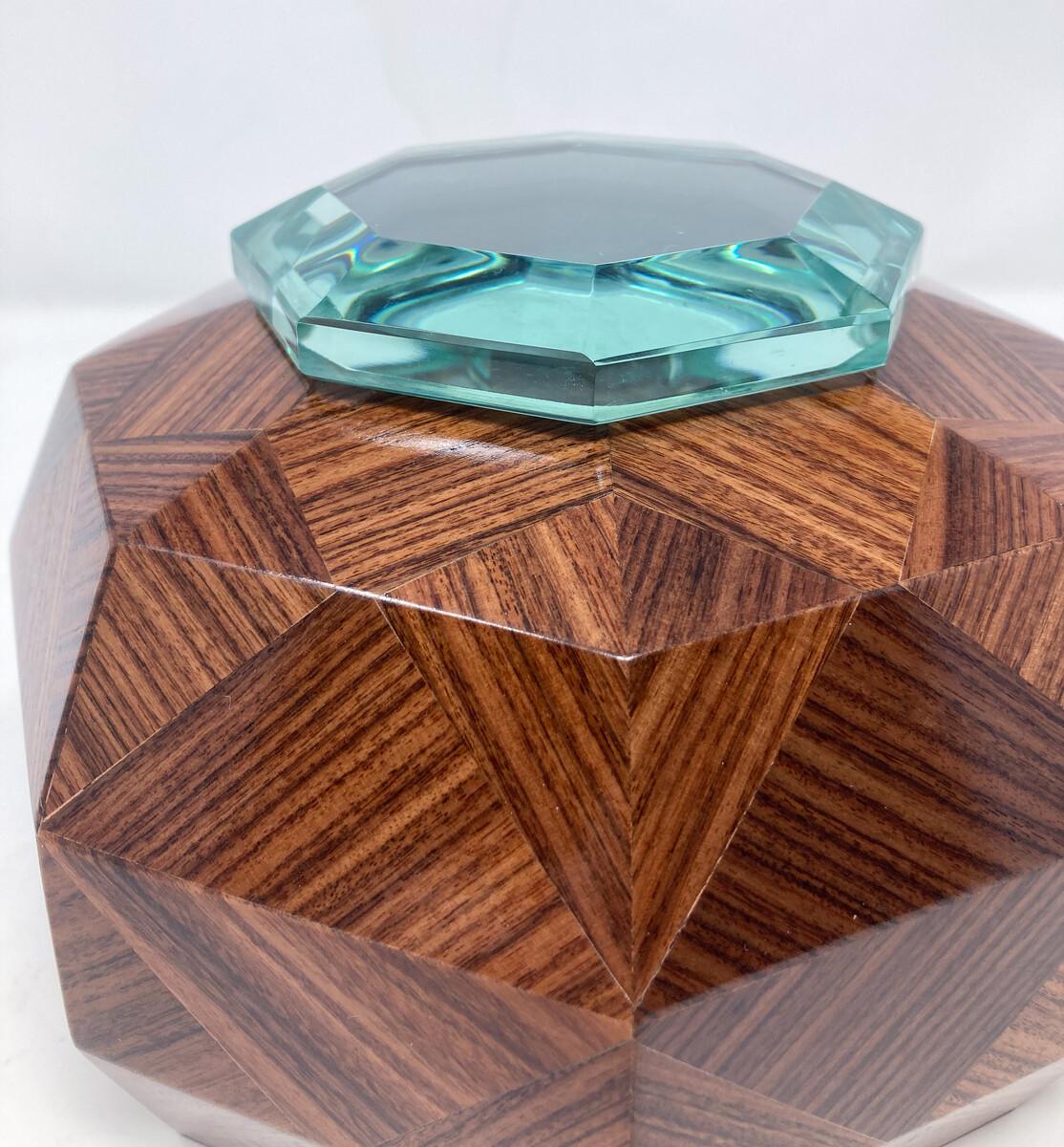 Caja de Fontana Arte, madera y cristal, años 40 en venta 1