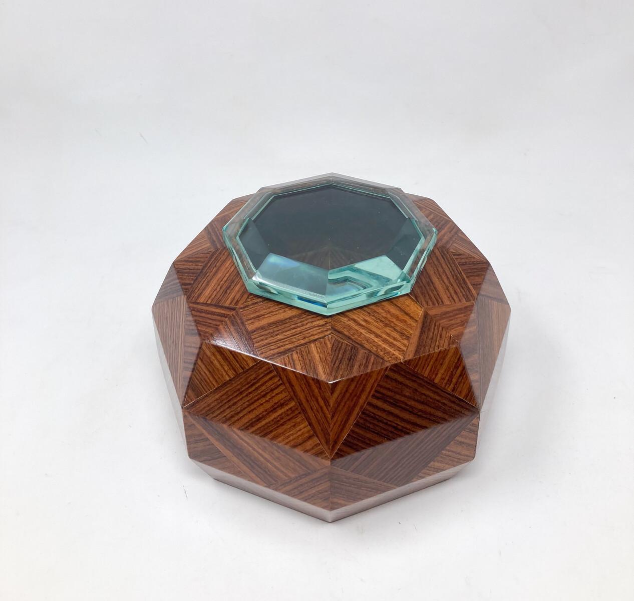 Box by Fontana Arte, Wood and Glass, 1940s For Sale 3