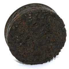 Box Carved in Blond Horn China, 19th Century