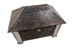 Boîte, coffret, acier, acajou, ~ 1900, pur Jugendstil Art Nouveau, Hongrie