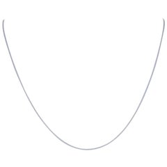 Box Chain Necklace, 14 Karat White Gold Lobster Claw Clasp Women
s