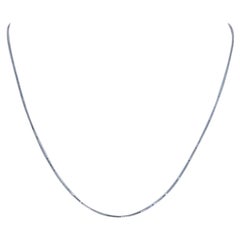 Box Chain Necklace, 14k White Gold Spring Ring Clasp