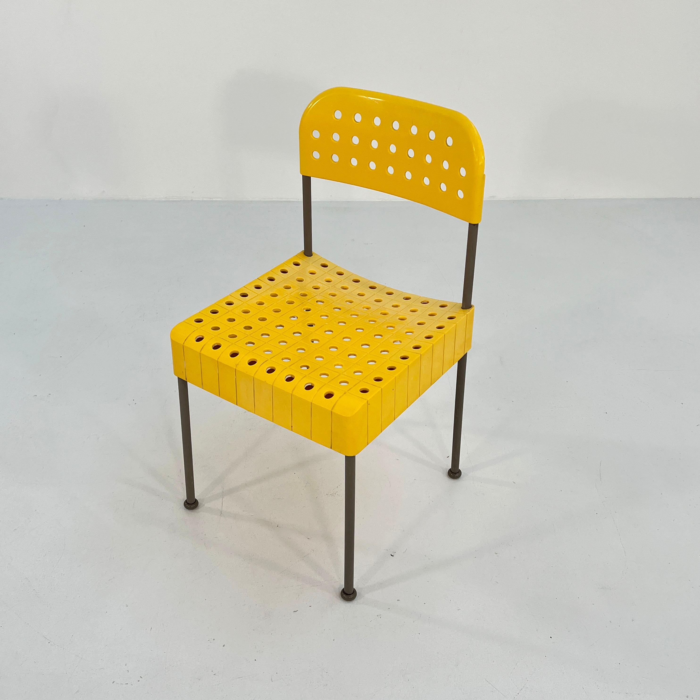 Designer - Enzo Mari
Producer - Anonima Castelli
Model - Box Chair
Design Period - Seventies
Measurements - Width 45 cm x Depth 44 cm x Height 80 cm x Seat Height 44 cm
Materials - Metal, Plastic
Color - Yellow, Grey.