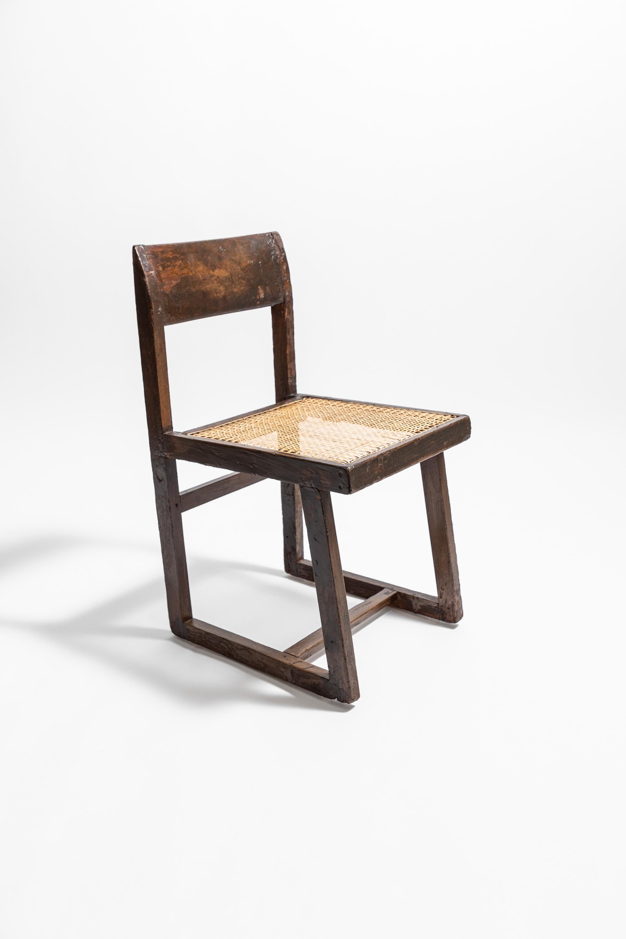 Canne Chaise « Box Chair » de Pierre Jeanneret vers 1960 en vente