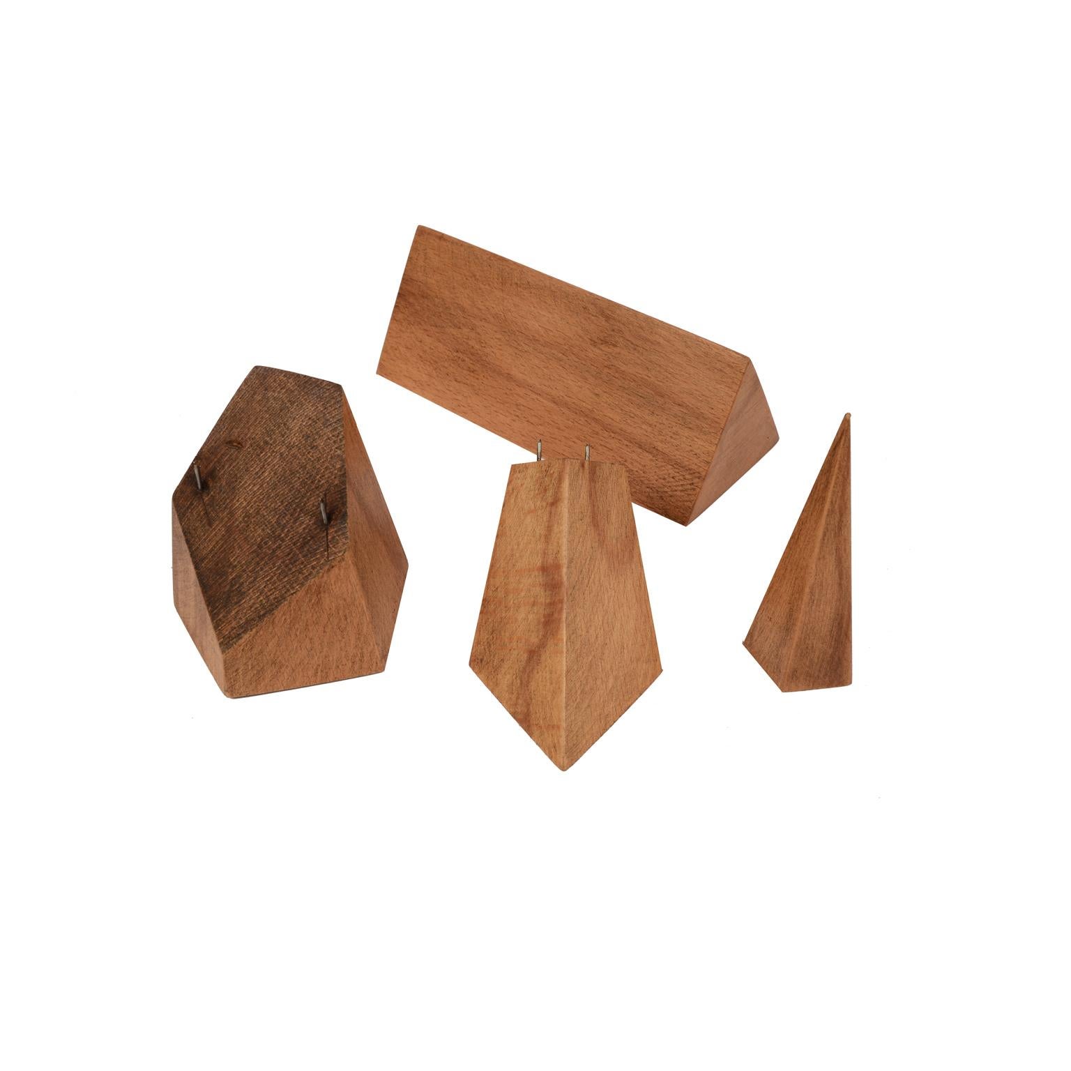 Box Containing 10 Dismountable Wooden Geometric Solids Italy Vallardi, 1963 4