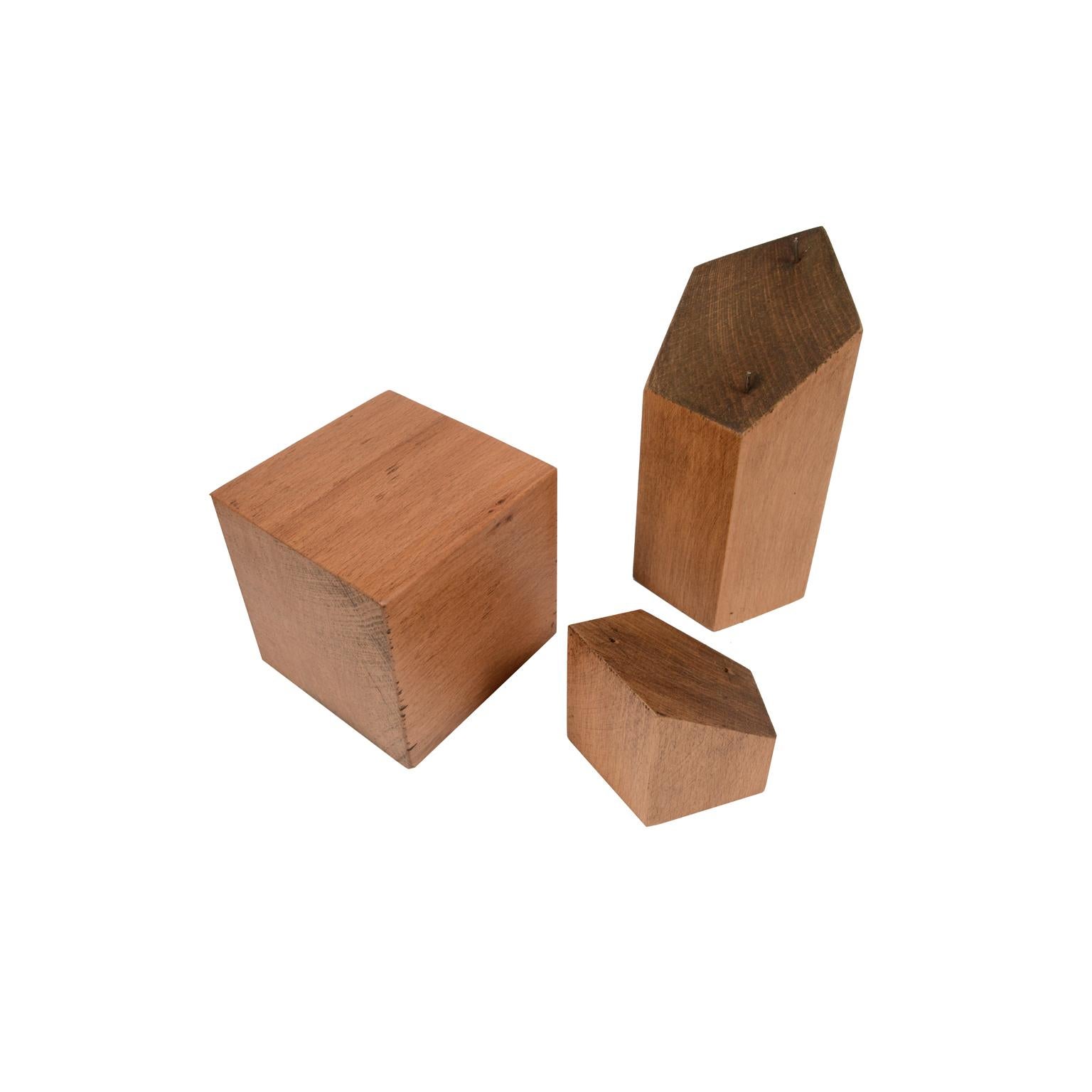 Box Containing 10 Dismountable Wooden Geometric Solids Italy Vallardi, 1963 10