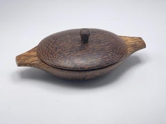 Box, Decorative Vide Poche, in Palmwood, Brown Color, 20th Century