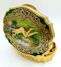 Box enamel miniature and fine hand engraving Sterling Silver Salimbeni