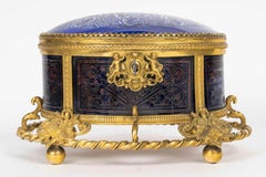 Box, Engraved Blue Crystal Box, Napoleon III Period, 19th Century.