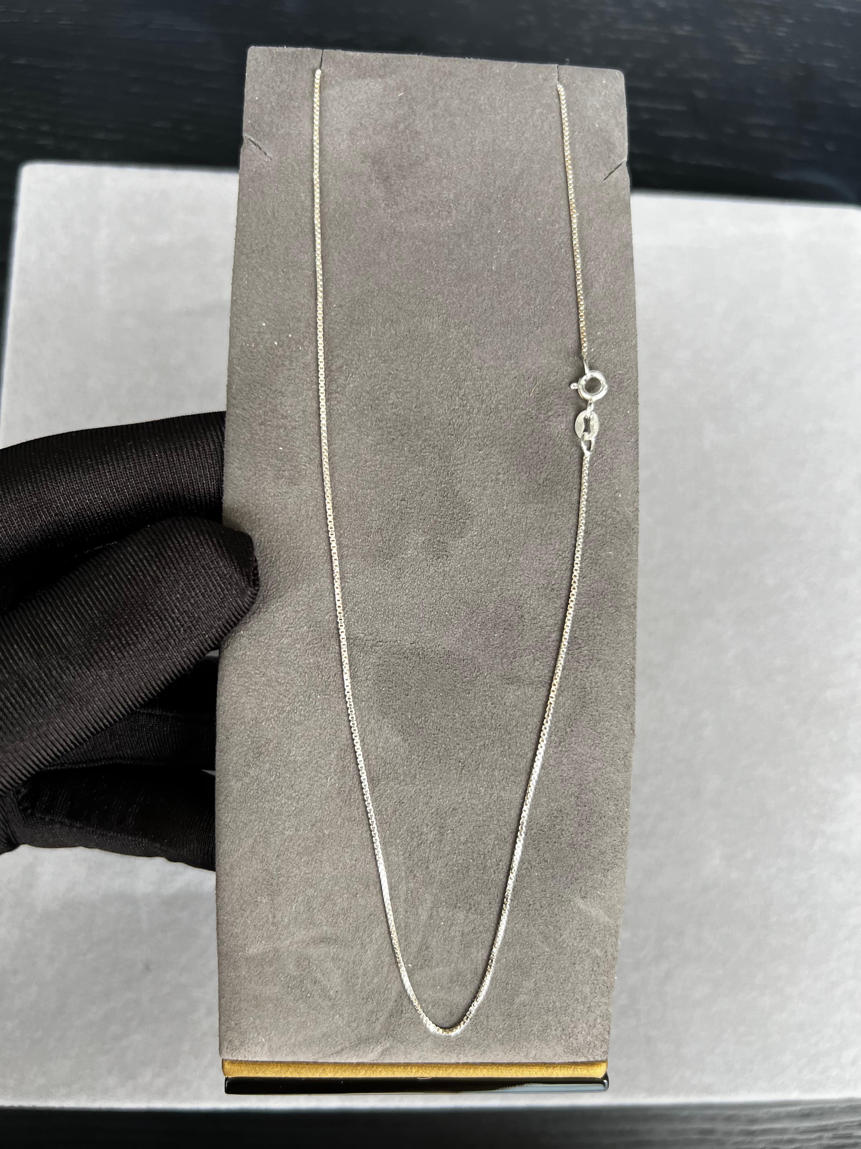 Box Fancy Thin Dainty Link 925 Sterling Silver Chain Necklace In New Condition For Sale In Fairfax, VA