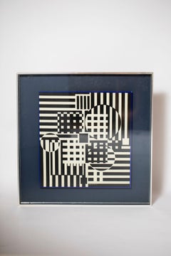 Box Framed Geometric Print by Victor Vasarely